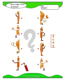 Resmi Diğer Yarısı ile Eşleştir Çalışma Sayfaları